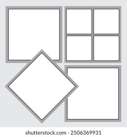 7 photo collage template. vector illustration, new collections