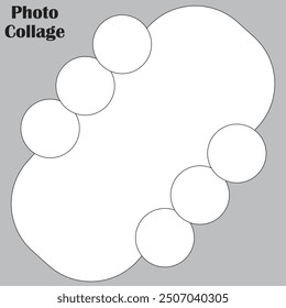 7 photo collage template. vector illustration, new collections