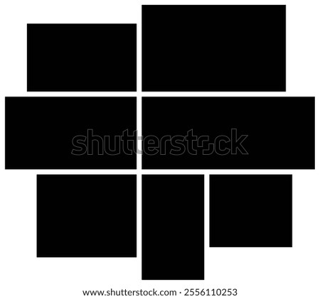 7 Photo collage tiles template. Mosaic pattern for background and picture. Presentation and portfolio wall board .