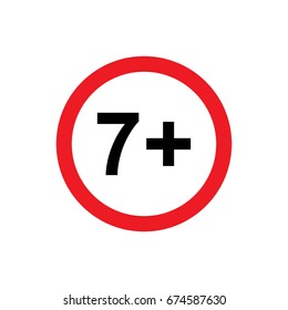 7 plus icon illustration isolated vector sign symbol