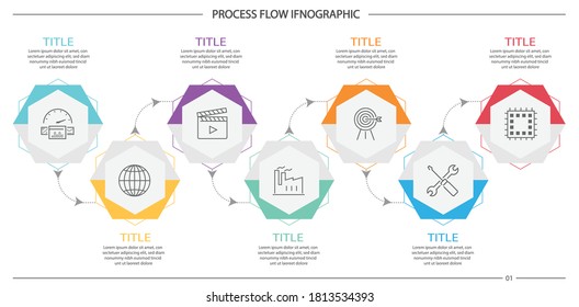 7 Point Process Flow Infographic 7 Stock Vector (Royalty Free ...