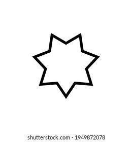 7 point star outline icon. Clipart image isolated on white background