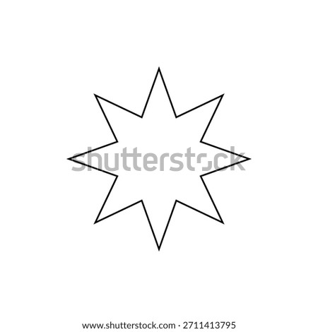 7 point star outline icon vector flat design on white background.