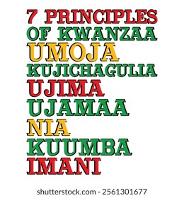 7 Principles Of Kwanzaa Umoja Kujichagulia Ujima Ujamaa Nia Kuumba Imani