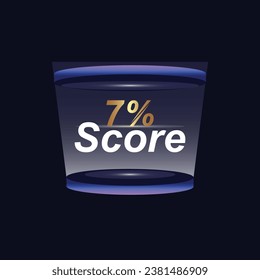 7% Score Sign Designed to catch the  and illustration  combination in blue Vector illustration background design.