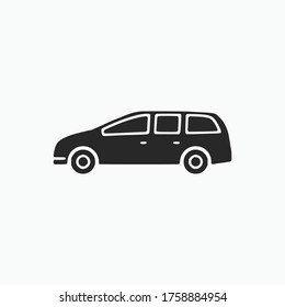 7 seater Car  glyph vector illusion icon