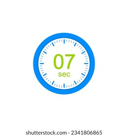 7 second timers Clocks, Timer 7 sec icon.