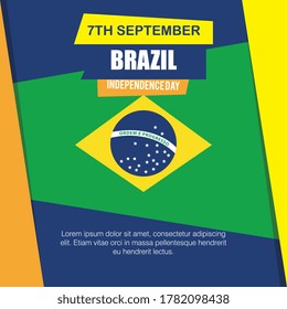 7 september, banner of brazil independence celebration, flag emblem decoration vector illustration design