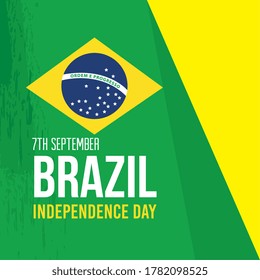 7 september, banner of brazil independence celebration, flag emblem decoration vector illustration design