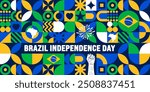 7 September Brazil Independence Day geometric shape pattern background or banner design template. dia da independência do brasil background. Holiday concept.