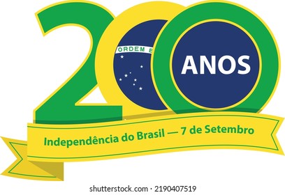 7 september brazil independence day illustration with national flag