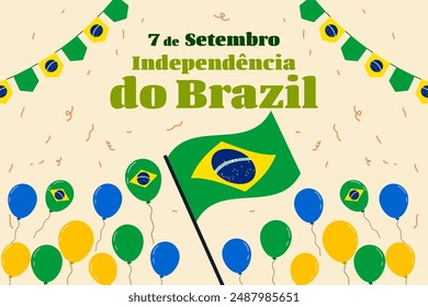 7 september Brazil independence day background illustration