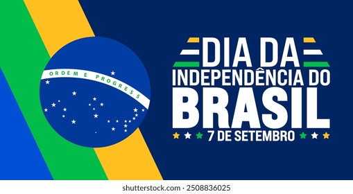 7 septiembre Brasil Fondo del Día de la Independencia o Plantilla de diseño de Anuncio. Concepto de Festiva. Plantilla para el fondo, Anuncio, tarjeta, cartel, cartel, diseño.