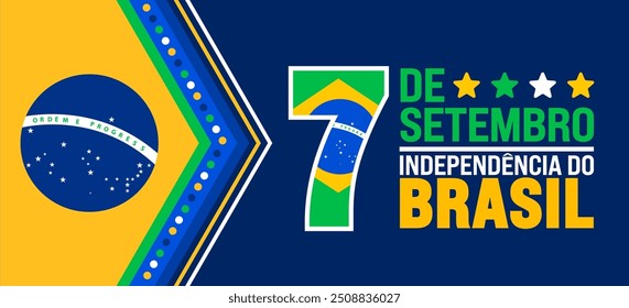 7 de setembro Dia da Independência do Brasil fundo ou banner design template. dia da independência do brasil fundo. Conceito de férias. Modelo para plano de fundo, faixa, cartão, cartaz, cartaz, design.