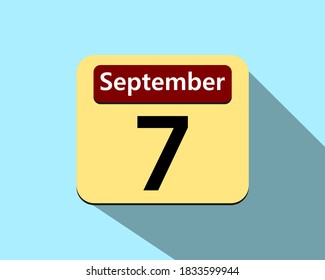 7 September - Vector art of an icon of a calendar
