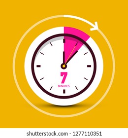 7 Seven Minutes Clock Vector Icon