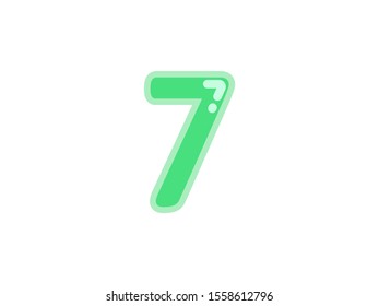 7 seven number green vector jelly glossy bright typography for web holiday event 