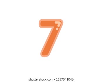 7 seven number orange vector jelly glossy bright typography for web holiday event 