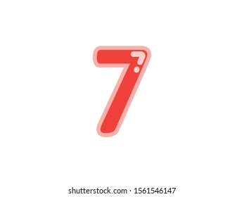 7 seven number red cherry marmalade vector jelly glossy bright typography for web holiday event 