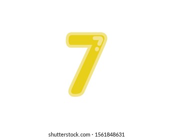 7 seven number yellow amber gold marmalade vector jelly glossy bright typography for web holiday event 