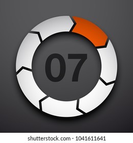 7 seven parameter flat design concept components. Modern infographics vector illustration banner, business diagram brochure.