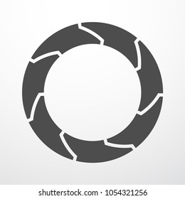 7 seven parameter flat design concept components. Modern infographics vector illustration banner, business diagram brochure.
