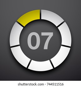 7 seven parameter flat design concept components. Modern infographics vector illustration banner, business diagram brochure.