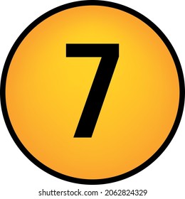7 sieben. transparenter Hintergrund. Illustration.