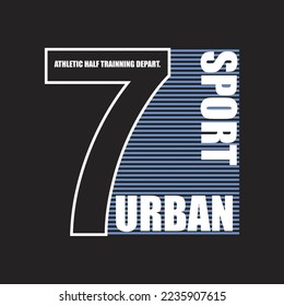 7 sport urban design typography vector illustration for print