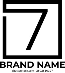 7 quadratisches Logo Design schwarz-weiß