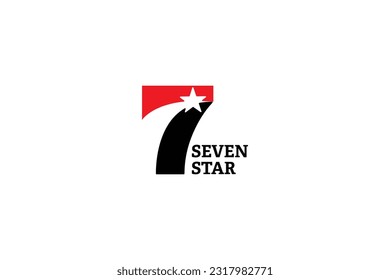 7 Star illustration logo design modern style creative golden wordmark design illustration, 7star logo design