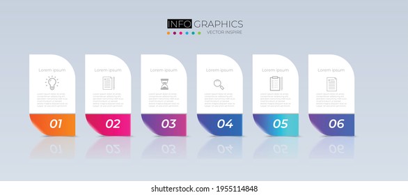 7 Step Connection  Chart Timeline Minimal on white and reflecting on background