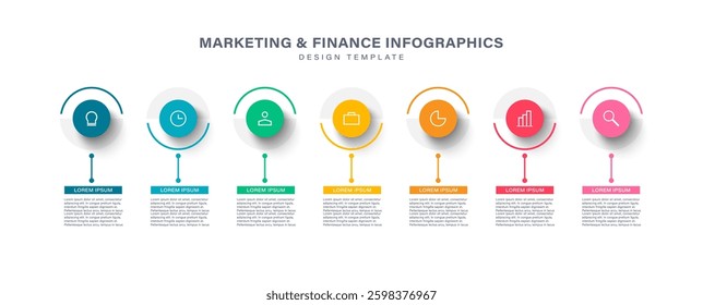7 step or options vector infographics design template