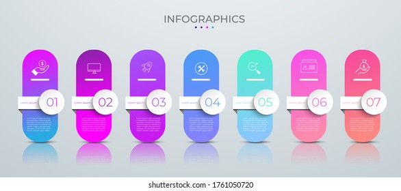 Gráfico de etiquetas de 7 pasos color de papel origami en plantilla info-gráfica vectorial para la gráfica de presentación de diagrama
y concepto de negocio con 7 opciones de elemento