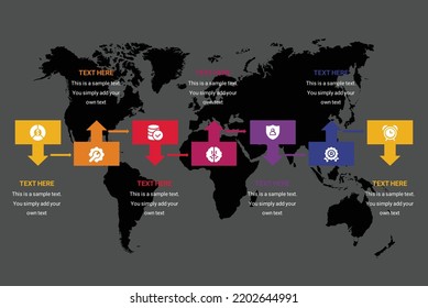 7 steps arrow infographics element template chart for presentation