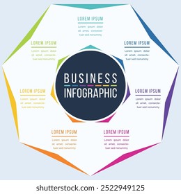 7 Steps business Infographic design 7 steps, objects, elements or options infographic business template