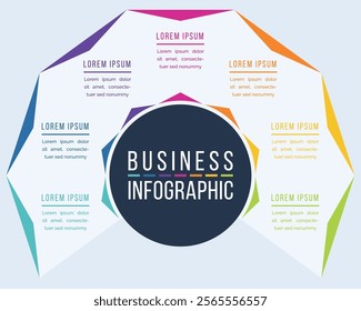 7 Steps business Infographic design 7 steps, objects, elements or options infographic business template