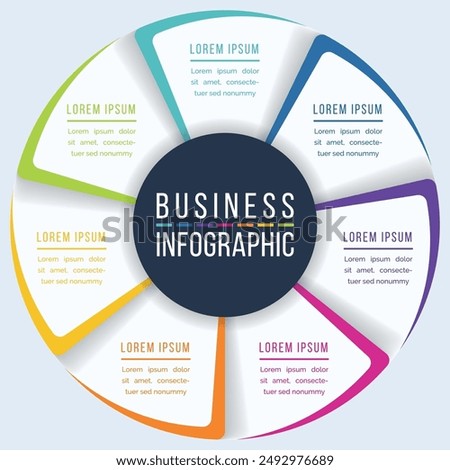 7 Steps Circle Infographic design 7 steps, objects, elements or options infographic business template