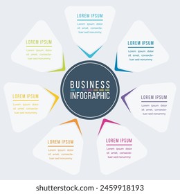 7 Steps Infographic business design 7 objects, elements or options infographic template for business