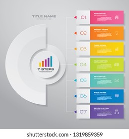 7 steps infographics chart design element for data presentation. EPS 10.