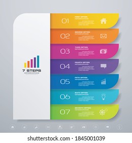 7 Stufen Infografik Diagramm Design Element. Zur Datendarstellung.	
