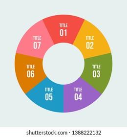 7 steps Pie chart, Circle infographic or Circular diagram