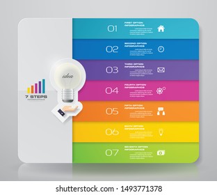 7 Steps Simple&editable Process Chart Infographics Element. EPS 10.