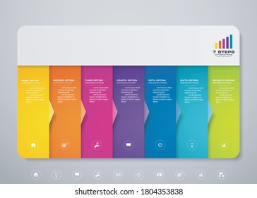 7 Steps Simple&editable Process Chart Infographics Element. EPS 10.	
