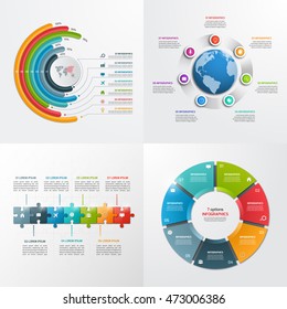 7 steps vector infographic templates. Business concept.