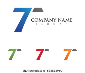 7 T Letter Logo template vector icon design