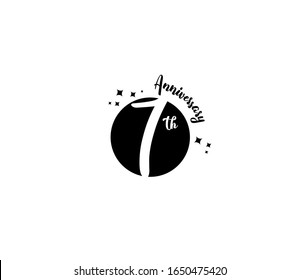 7 th anniversary or birthday celebration design template Vector. 