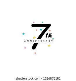 7 th anniversary logo design template