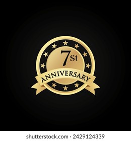 7 th Anniversary logo template illustration. suitable for you