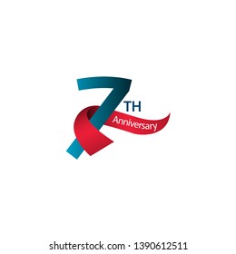 7 Th Anniversary Vector Template Design Illustration